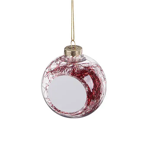 Boule de Noël avec des cheveux d'anges (avec photos, rouge, Numero:)